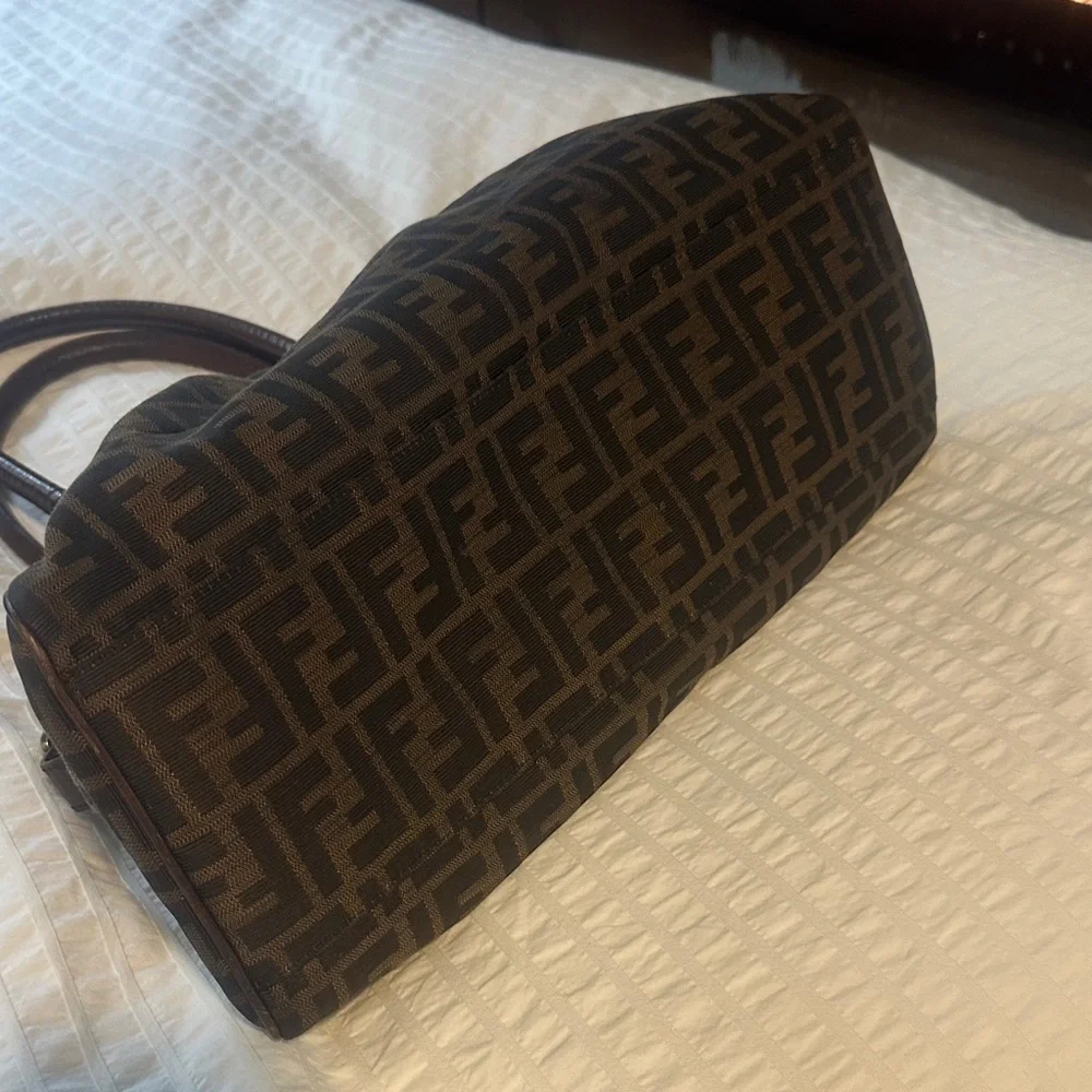 Fendi Brown Monogram Zucca Canvas Shoulder Bag
